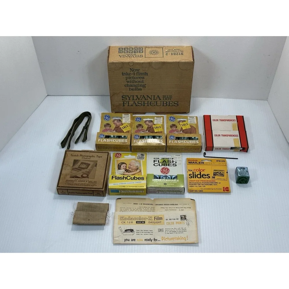 Vintage Lot‎ 5 Boxes GE Flashcubes 15 Cubes General Electric 40 Slides Florida